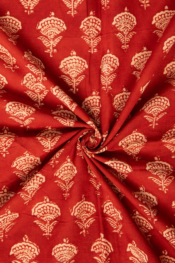 Siyahi - Traditional Bagh Print With Hand Made Floral Motif-Rutambhara-RUTAMBHARA
