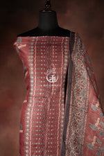 Ushraa - Dusty Madder Rose Ajrakh Tussar Silk Suit Set
