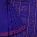 Handwoven Blue Tangaliya Silk Cotton Saree-Rutambhara-RUTAMBHARA