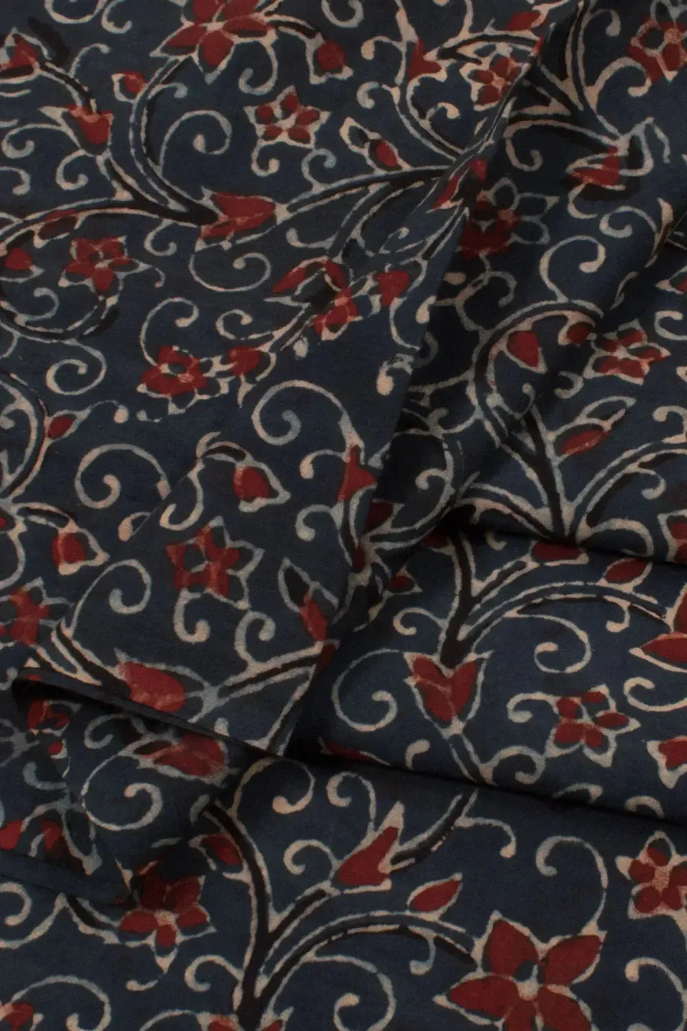 Ajrakh Printed Cotton Kurta Material-Rutambhara-RUTAMBHARA