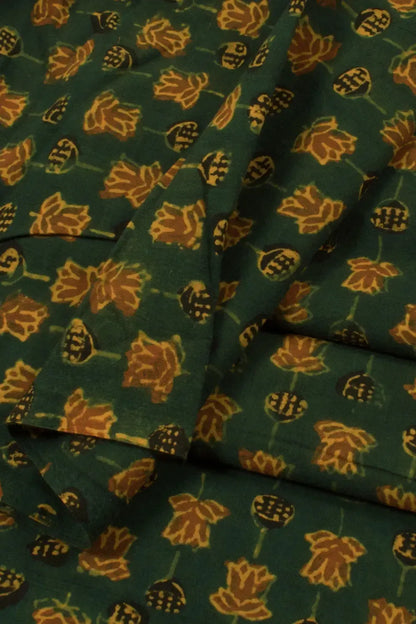 Ajrakh Printed Cotton Kurta Material-Rutambhara-RUTAMBHARA