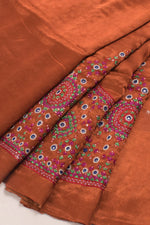 Mirror Embroidered Mashru Blouse Material-Rutambhara-RUTAMBHARA