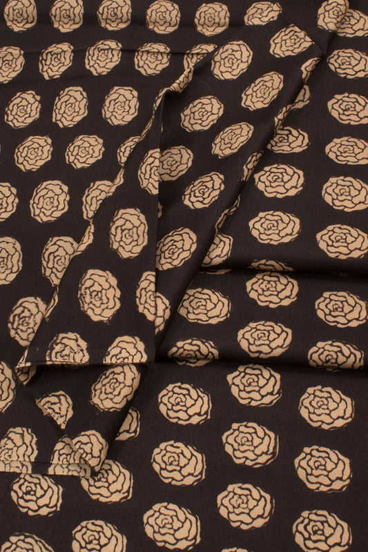 Hand Block Printed Gajji Silk Kurta Material