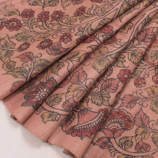 Hand Painted Pen Kalamkari Tussar Silk Blouse Material