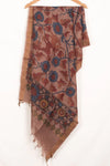 Hand Painted Pen Kalamkari Tussar Silk Dupatta