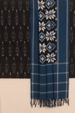 Handloom Ikat Cotton 3-Piece Salwar Suit Material-Rutambhara-RUTAMBHARA