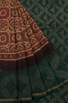 Handcrafted Ajrakh and Bandhani Chanderi Saree