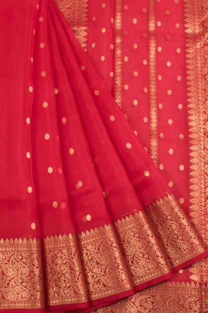 Handloom Chanderi Organza Saree-Rutambhara-RUTAMBHARA
