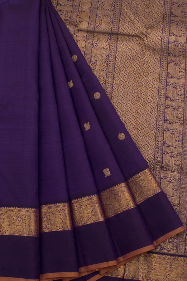 Royal Blue Kanjivaram Silk Saree-Rutambhara-RUTAMBHARA