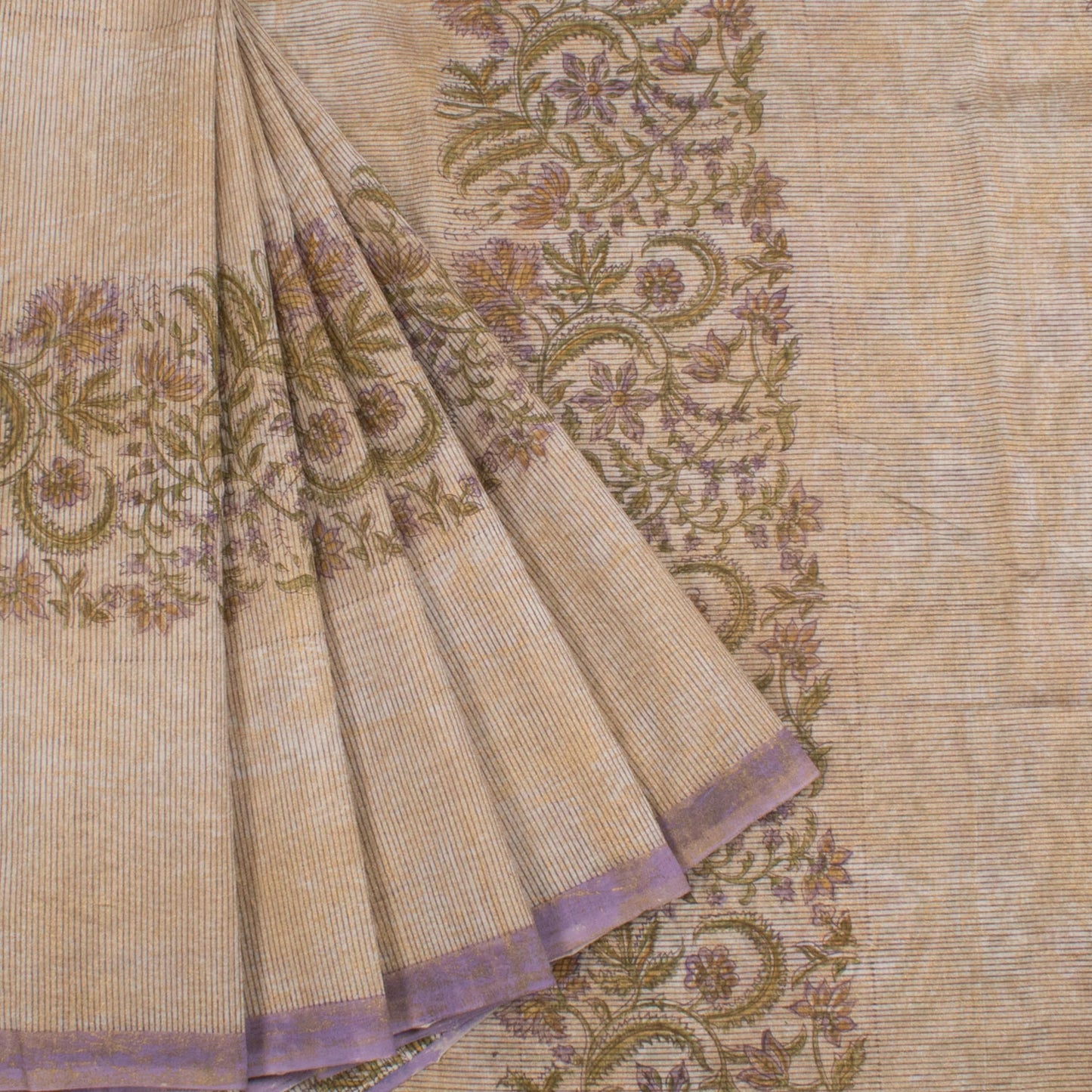 Hand Block Printed Chanderi Silk Cotton Saree