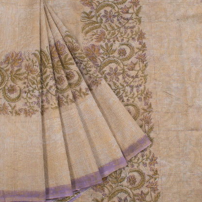 Hand Block Printed Chanderi Silk Cotton Saree-Rutambhara-RUTAMBHARA