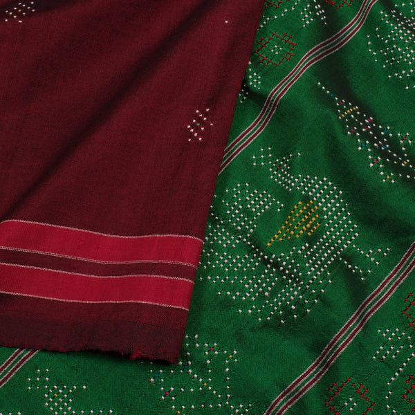 Handwoven Tangaliya Silk Cotton Saree-Rutambhara-RUTAMBHARA