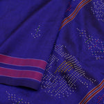 Handwoven Blue Tangaliya Silk Cotton Saree-Rutambhara-RUTAMBHARA