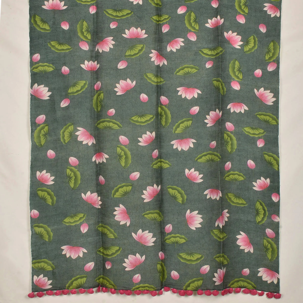 Pichwai Printed Tussar Linen Dupatta