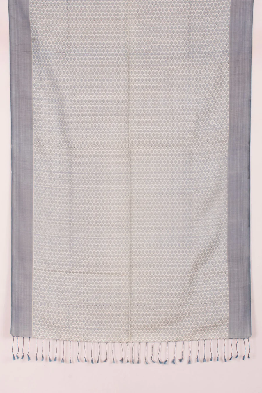 Handloom Karnataka Khun Silk Cotton Stoles - Bluish Grey-Rutambhara-RUTAMBHARA