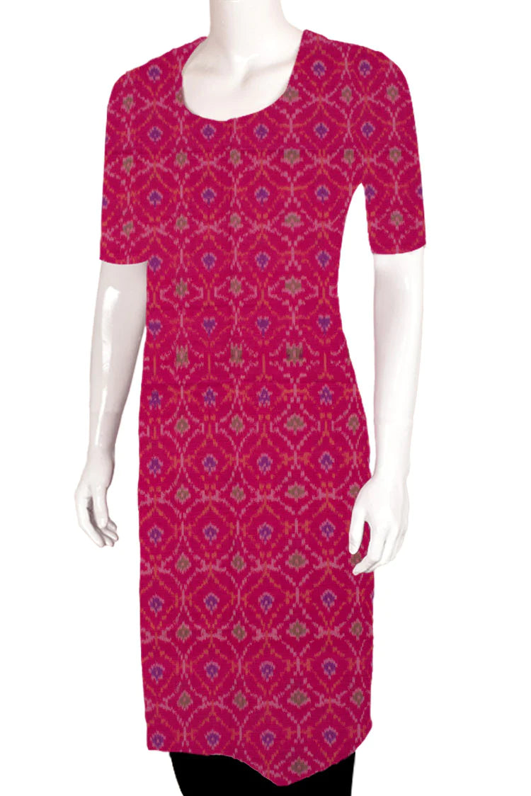 Handloom Ikat Silk Cotton Kurta Material-Rutambhara-RUTAMBHARA