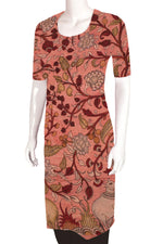 Hand Painted Pen Kalamkari Silk Kurta Material-Rutambhara-RUTAMBHARA