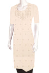 Off White Tangaliya Cotton Kurta Material