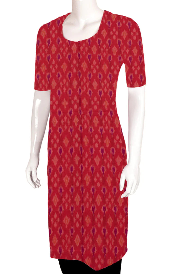 Handloom Ikat Silk Cotton Kurta Material-Rutambhara-RUTAMBHARA