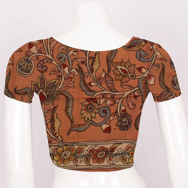 Hand Painted Pen Kalamkari Cotton Blouse Material-Rutambhara-RUTAMBHARA