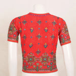 Hand Embroidered Raw Silk Crop Top-Rutambhara-RUTAMBHARA