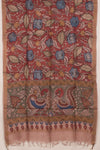 Hand Painted Pen Kalamkari Tussar Silk Dupatta