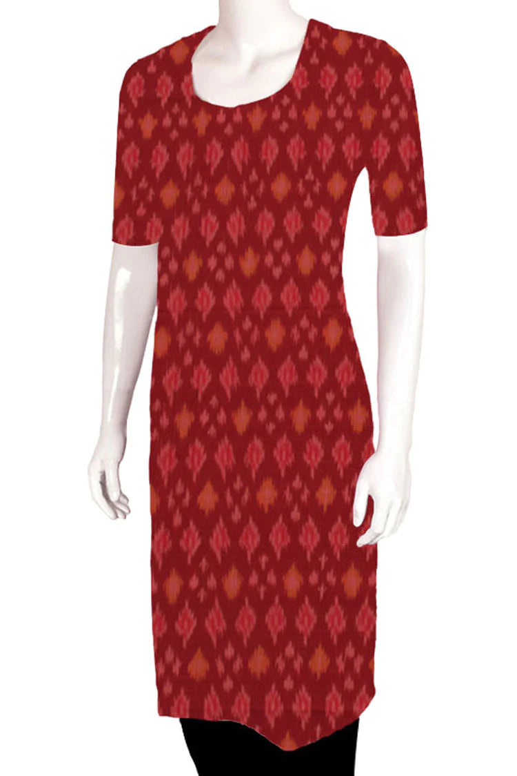 Handloom Ikat Silk Cotton Kurta Material-Rutambhara-RUTAMBHARA