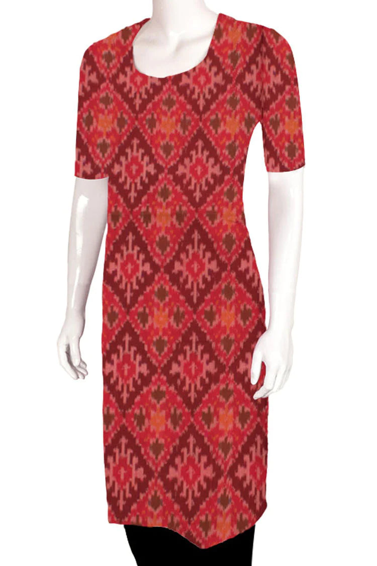 Handloom Ikat Silk Cotton Kurta Material-Rutambhara-RUTAMBHARA