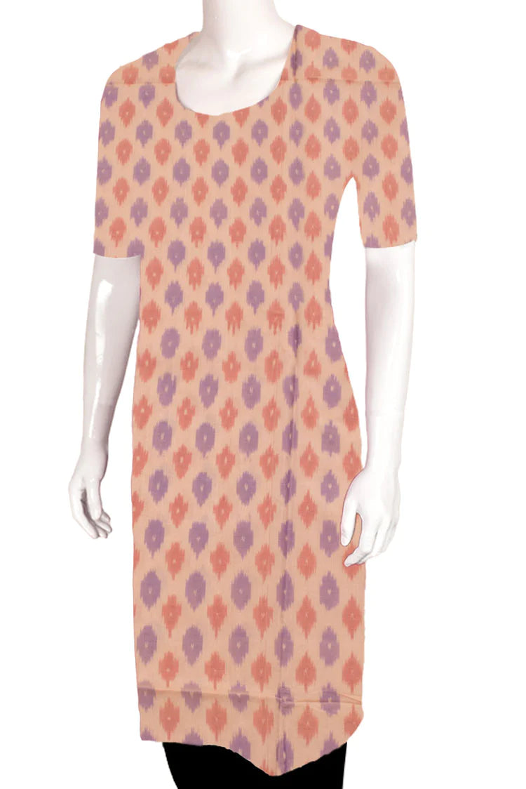 Handloom Ikat Silk Cotton Kurta Material-Rutambhara-RUTAMBHARA