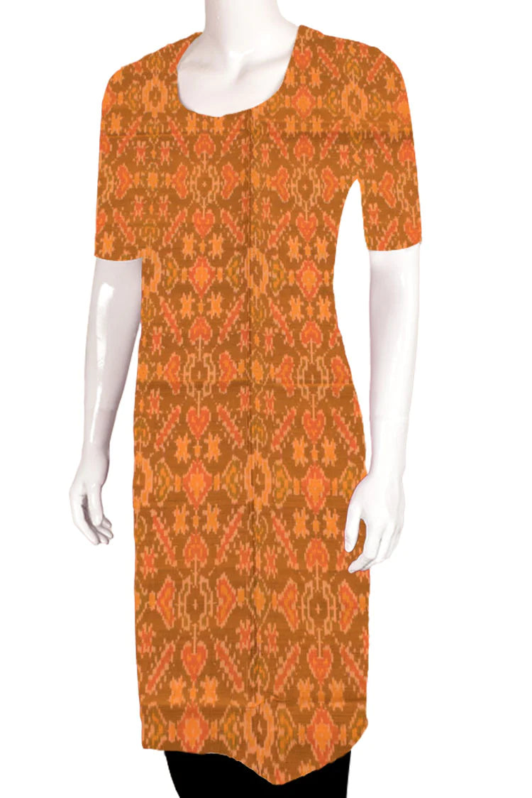 Handloom Ikat Silk Cotton Kurta Material-Rutambhara-RUTAMBHARA