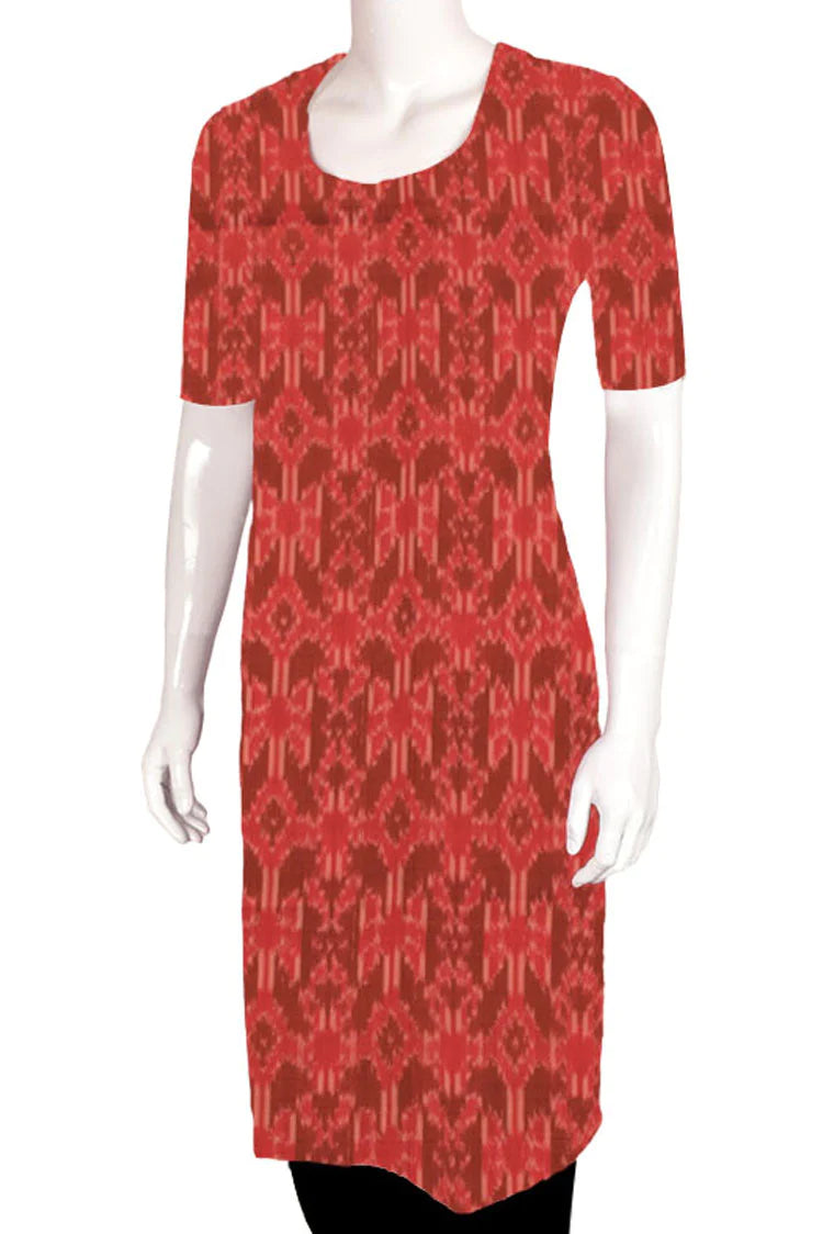 Handloom Ikat Silk Cotton Kurta Material-Rutambhara-RUTAMBHARA