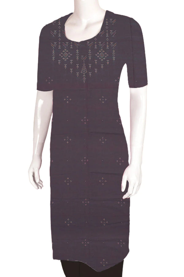 PURPLE TANGALIYA COTTON KURTA MATERIAL-Rutambhara-RUTAMBHARA