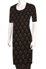 Ajrakh Printed Natural Dye Mulberry Silk Kurta Material-Rutambhara-RUTAMBHARA