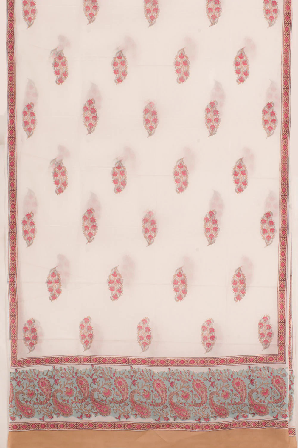 Hand Block Printed Mulmul Cotton 3-Piece Salwar Suit Material