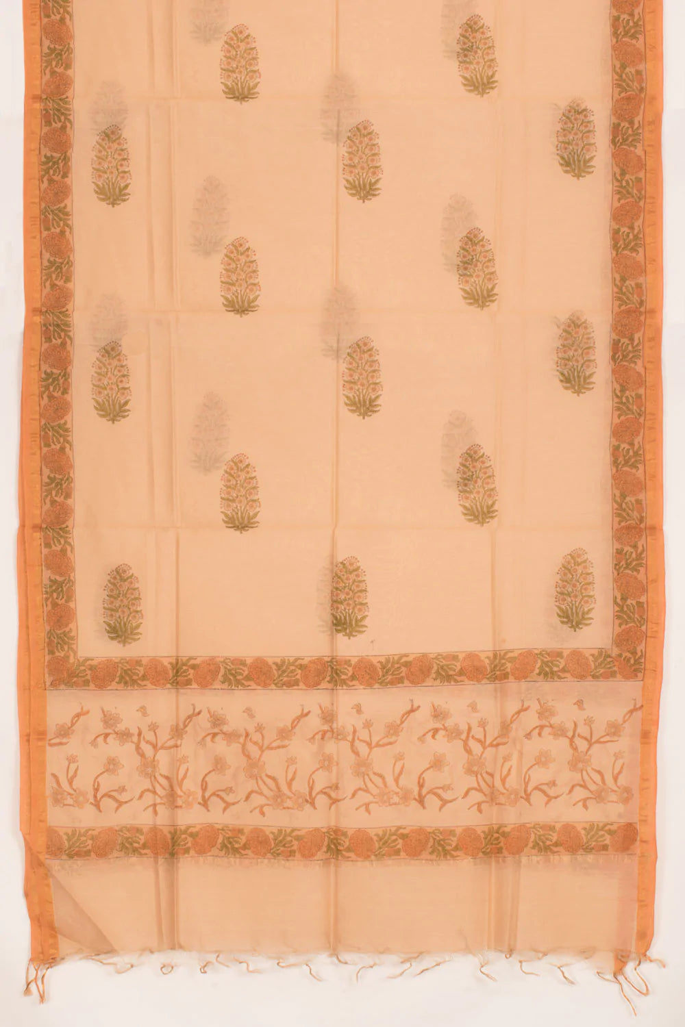 Hand Block Printed Cotton 3-Piece Salwar Suit Material-Rutambhara-RUTAMBHARA