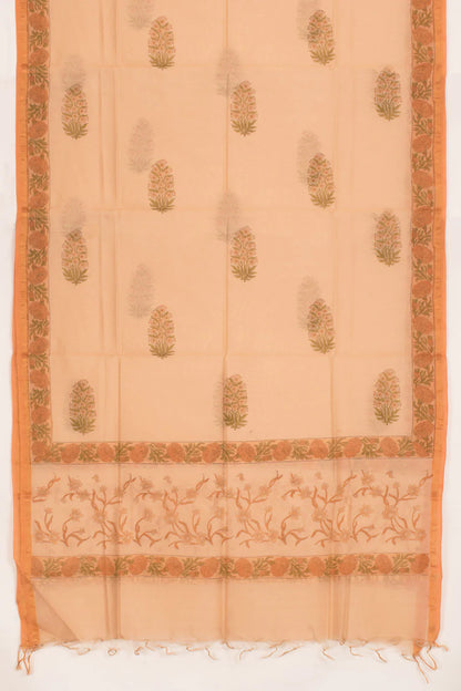 Hand Block Printed Cotton 3-Piece Salwar Suit Material-Rutambhara-RUTAMBHARA