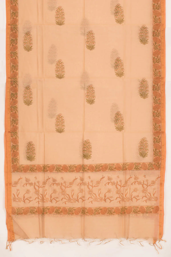 Hand Block Printed Cotton 3-Piece Salwar Suit Material-Rutambhara-RUTAMBHARA