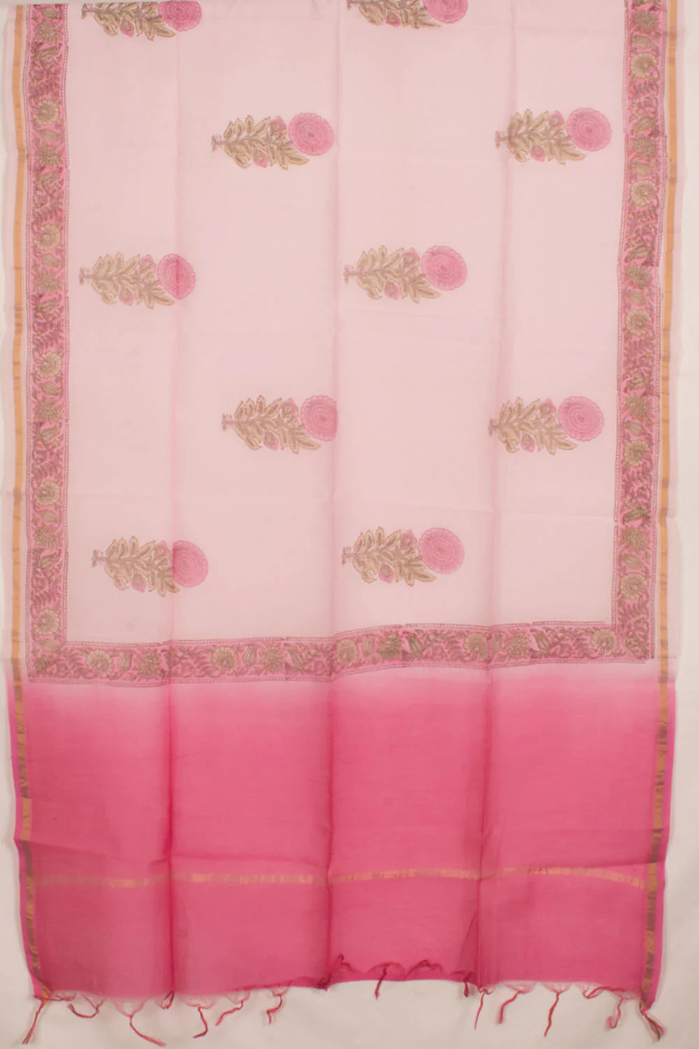 Hand Block Printed Chanderi Silk Cotton 2-Piece Salwar Suit Material