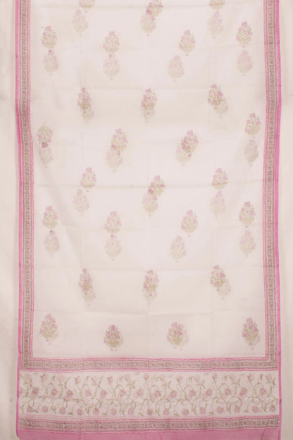 Hand Block Printed Cotton 3-Piece Salwar Suit Material-Rutambhara-RUTAMBHARA