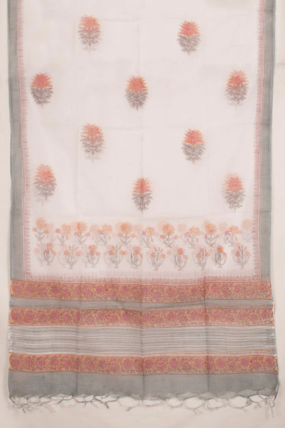 Hand Block Printed Cotton 3-Piece Salwar Suit Material-Rutambhara-RUTAMBHARA