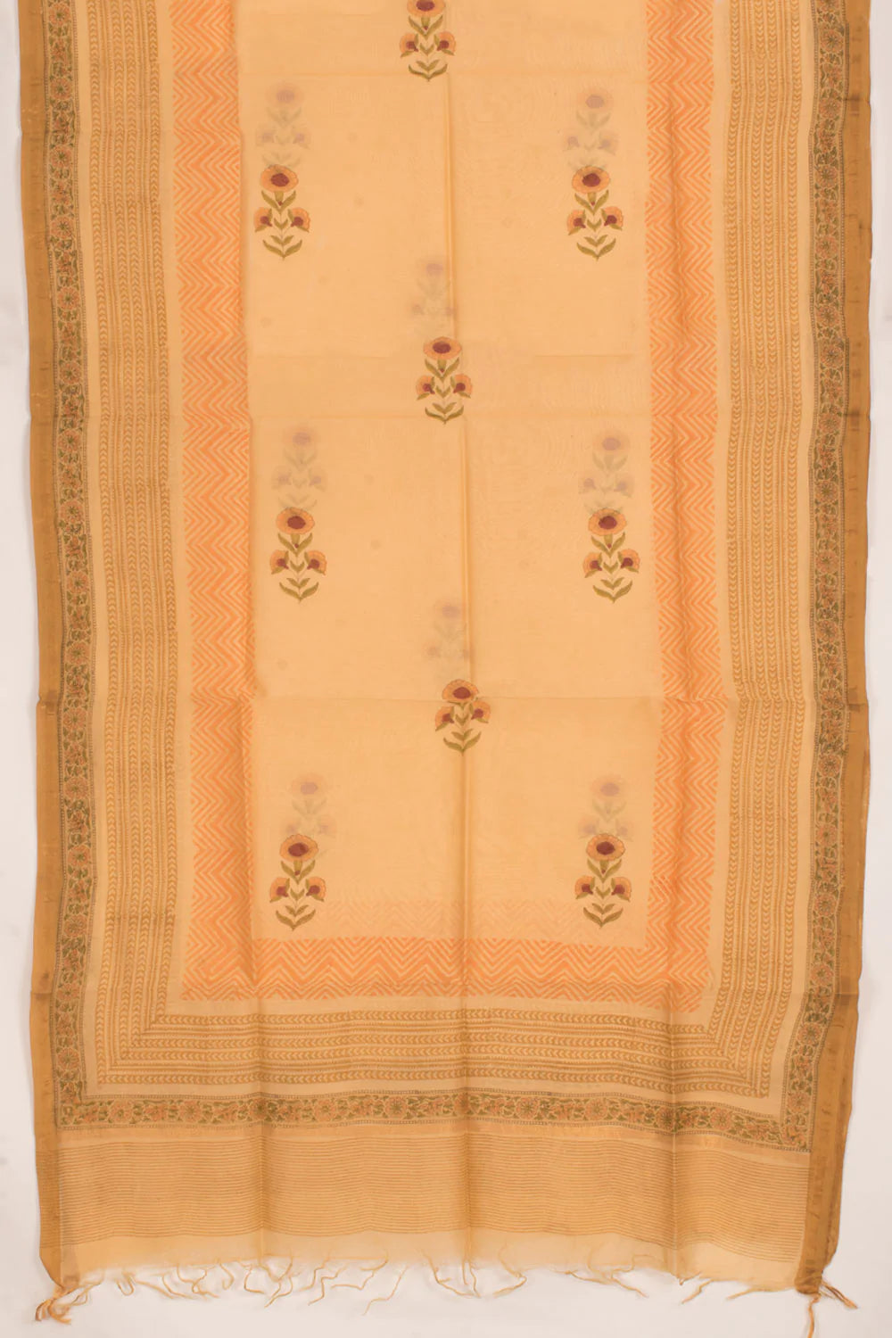 Hand Block Printed Cotton 3-Piece Salwar Suit Material-Rutambhara-RUTAMBHARA