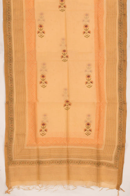 Hand Block Printed Cotton 3-Piece Salwar Suit Material-Rutambhara-RUTAMBHARA