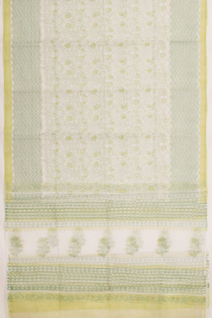 Hand Block Printed Cotton 3-Piece Salwar Suit Material-Rutambhara-RUTAMBHARA