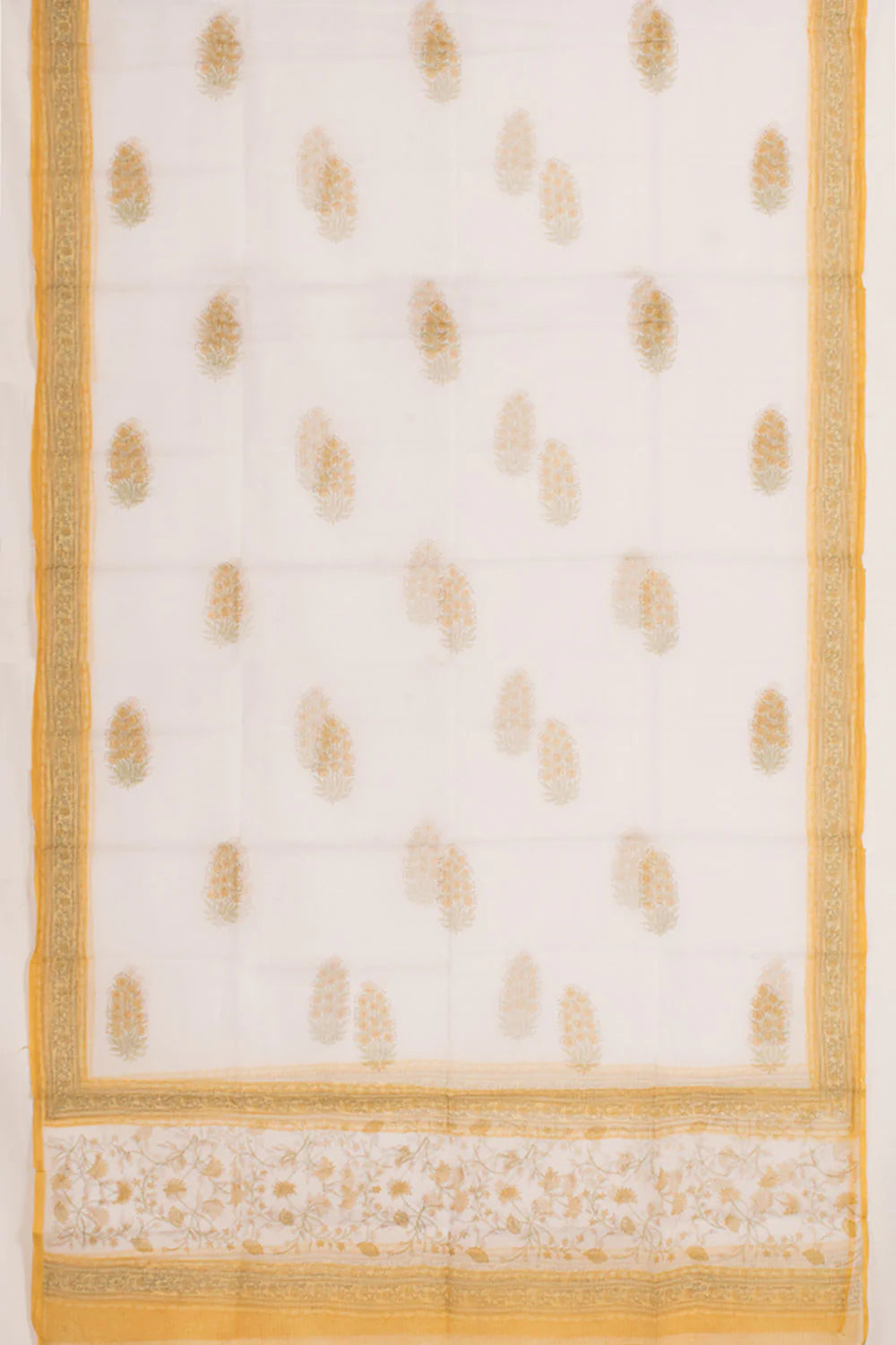 Hand Block Printed Cotton 3-Piece Salwar Suit Material-Rutambhara-RUTAMBHARA