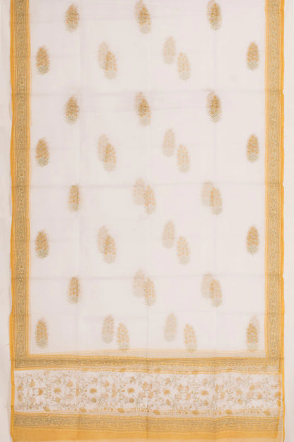 Hand Block Printed Cotton 3-Piece Salwar Suit Material-Rutambhara-RUTAMBHARA