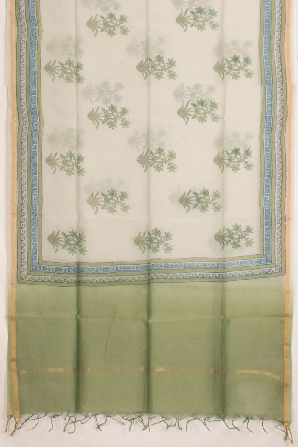 Hand Block Printed Chanderi 2-Piece Salwar Suit Material