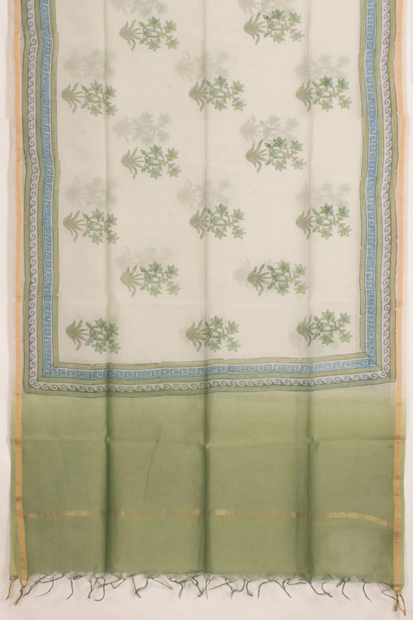 Hand Block Printed Chanderi 2-Piece Salwar Suit Material-Rutambhara-RUTAMBHARA
