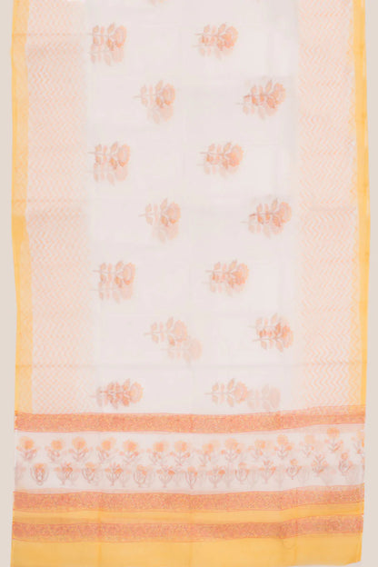 Hand Block Printed Cotton 3-Piece Salwar Suit Material-Rutambhara-RUTAMBHARA