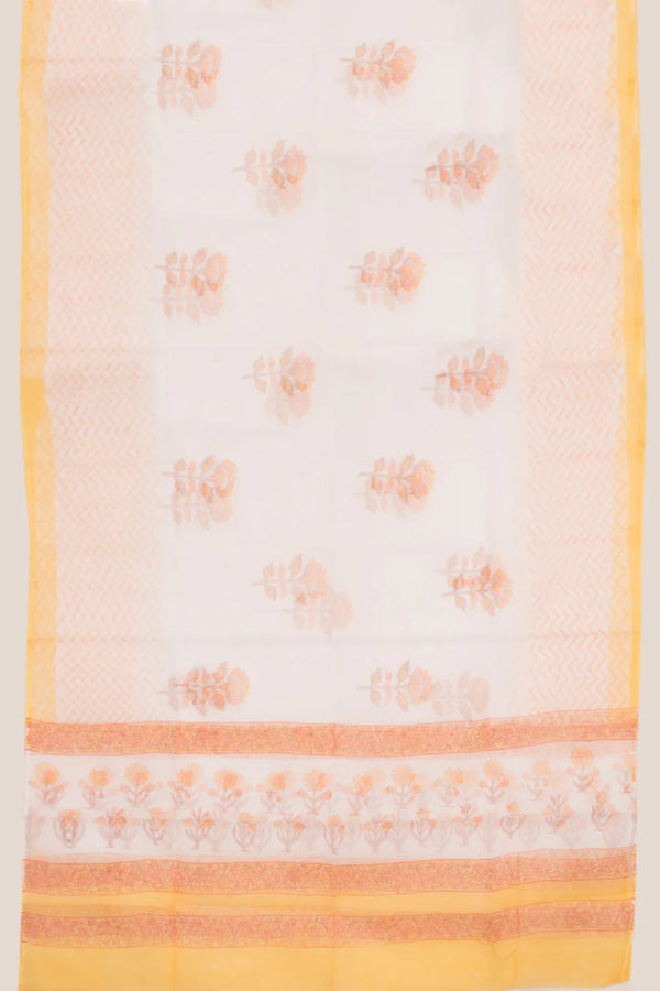 Hand Block Printed Cotton 3-Piece Salwar Suit Material-Rutambhara-RUTAMBHARA