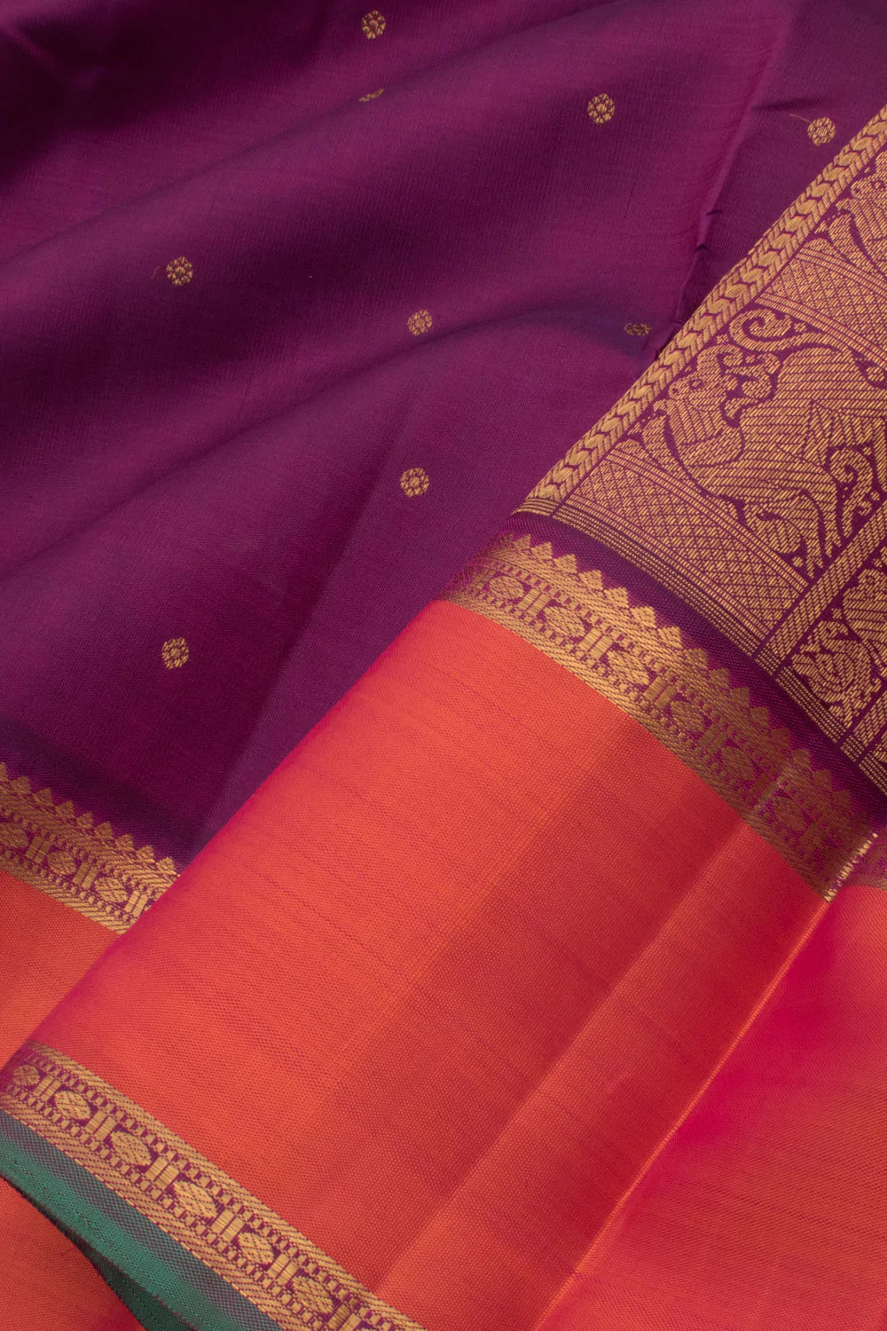 Eevara Royal Purple Kancheevaram Heirloom Silk Saree